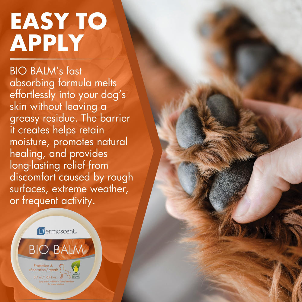 Dermoscent Bio Balm delivers moisture to dry paw pads.