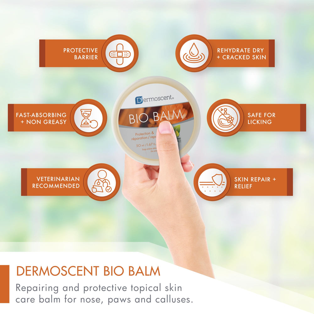 Dermoscent Bio Balm uses certified organic ingredients for sensitive skin.