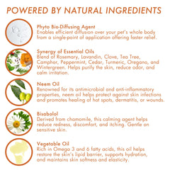 Dermoscent Essential 6 hemp and neem oils with omega and vitamin E for coat health.