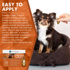 Dermoscent Essential 6 natural oil ingredients including hemp and neem for skin nourishment.