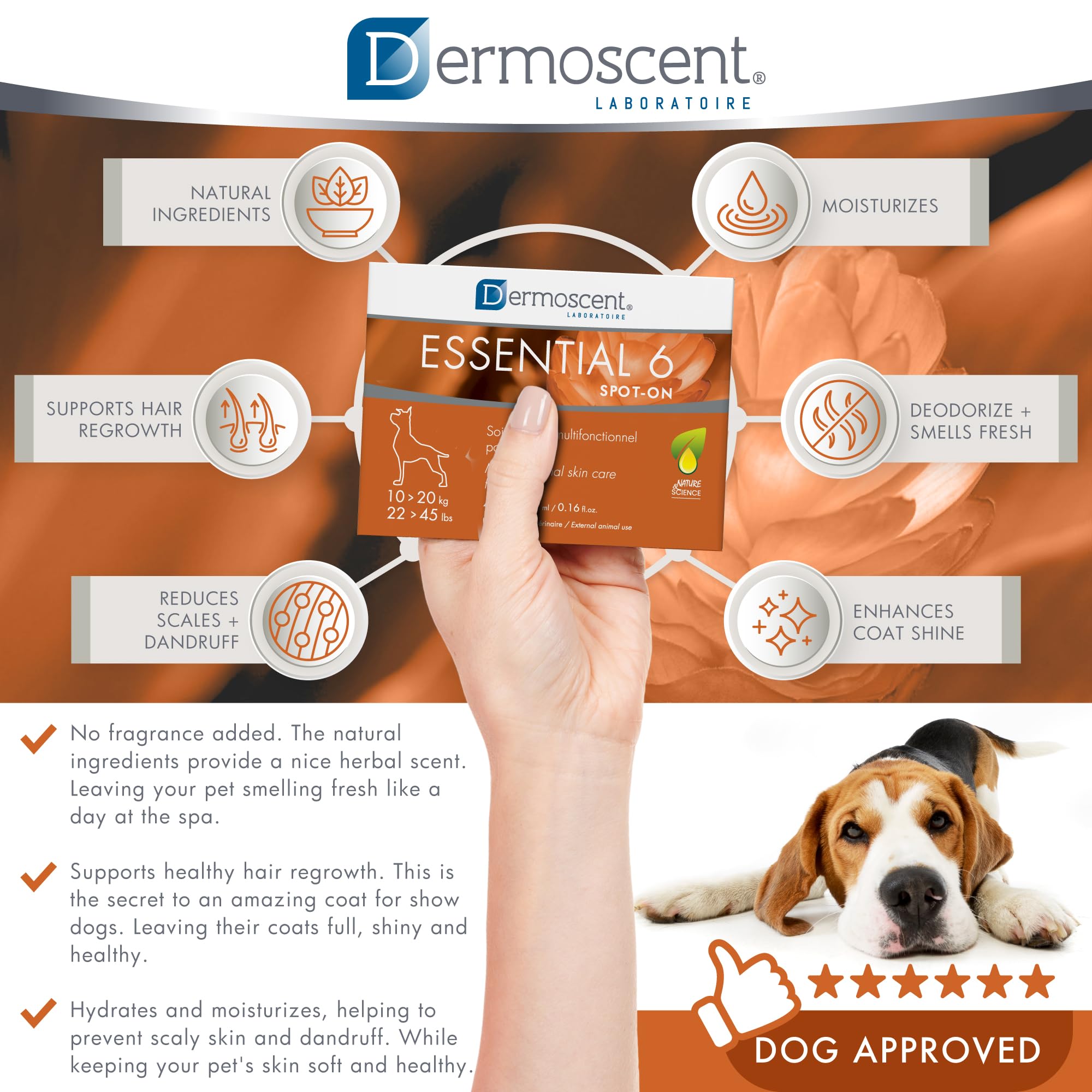 Dermoscent SpotOn dermatologist-formulated formula supports coat balance