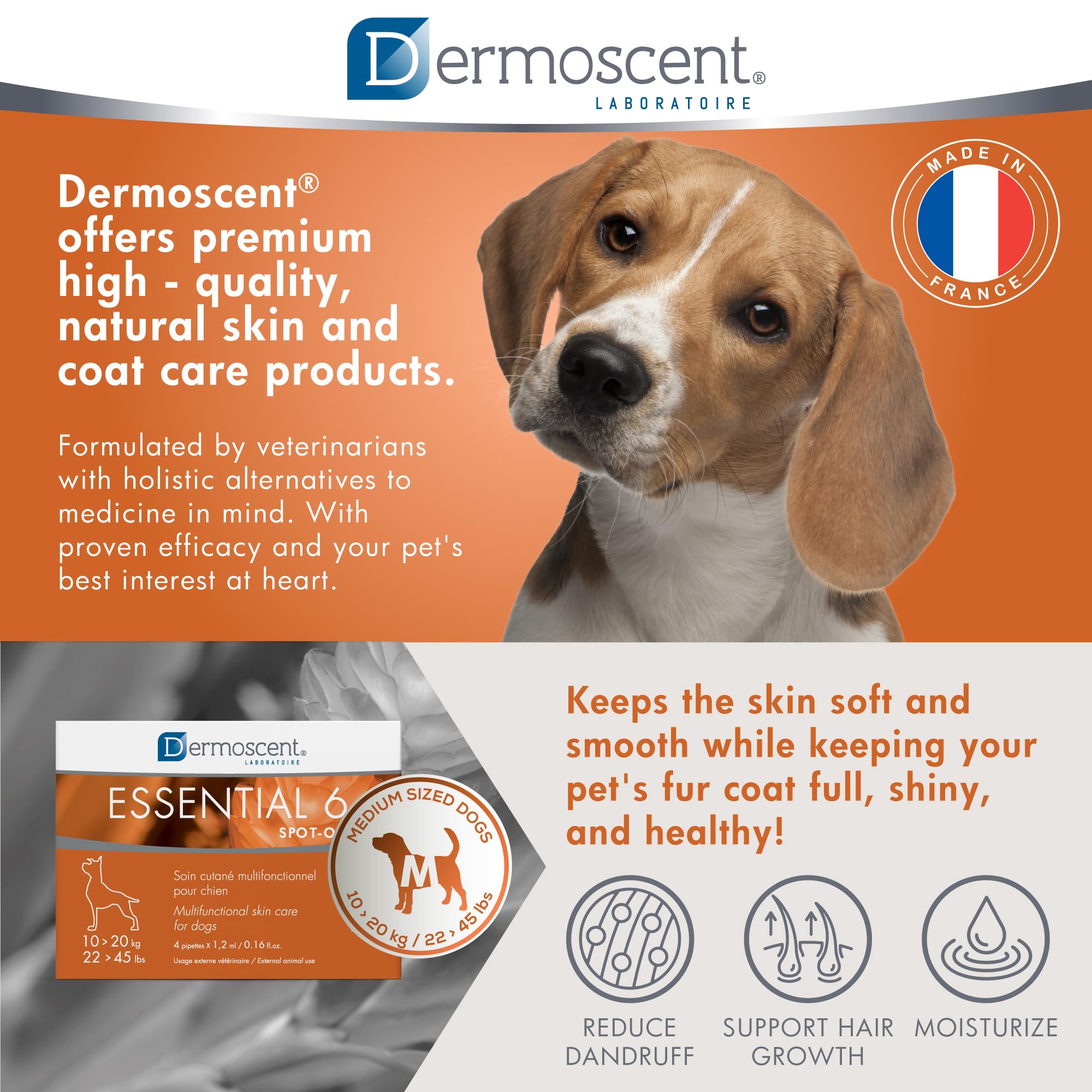 Dermoscent SpotOn leaves a fresh herbal scent