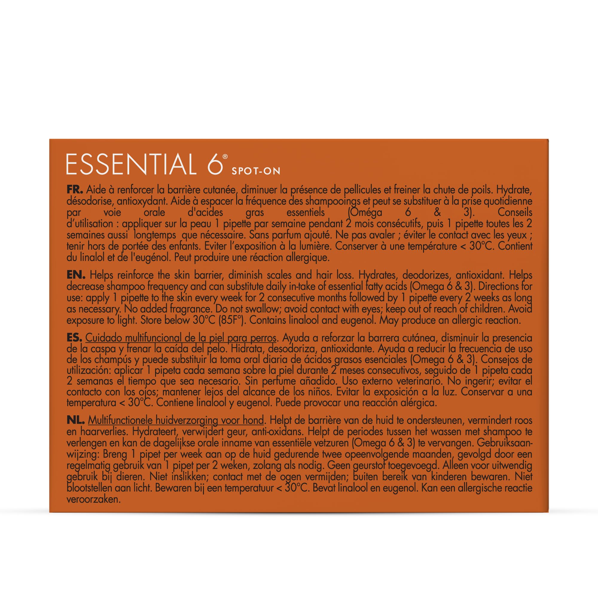 Dermoscent SpotOn natural ingredients oil blend nourishes skin and coat