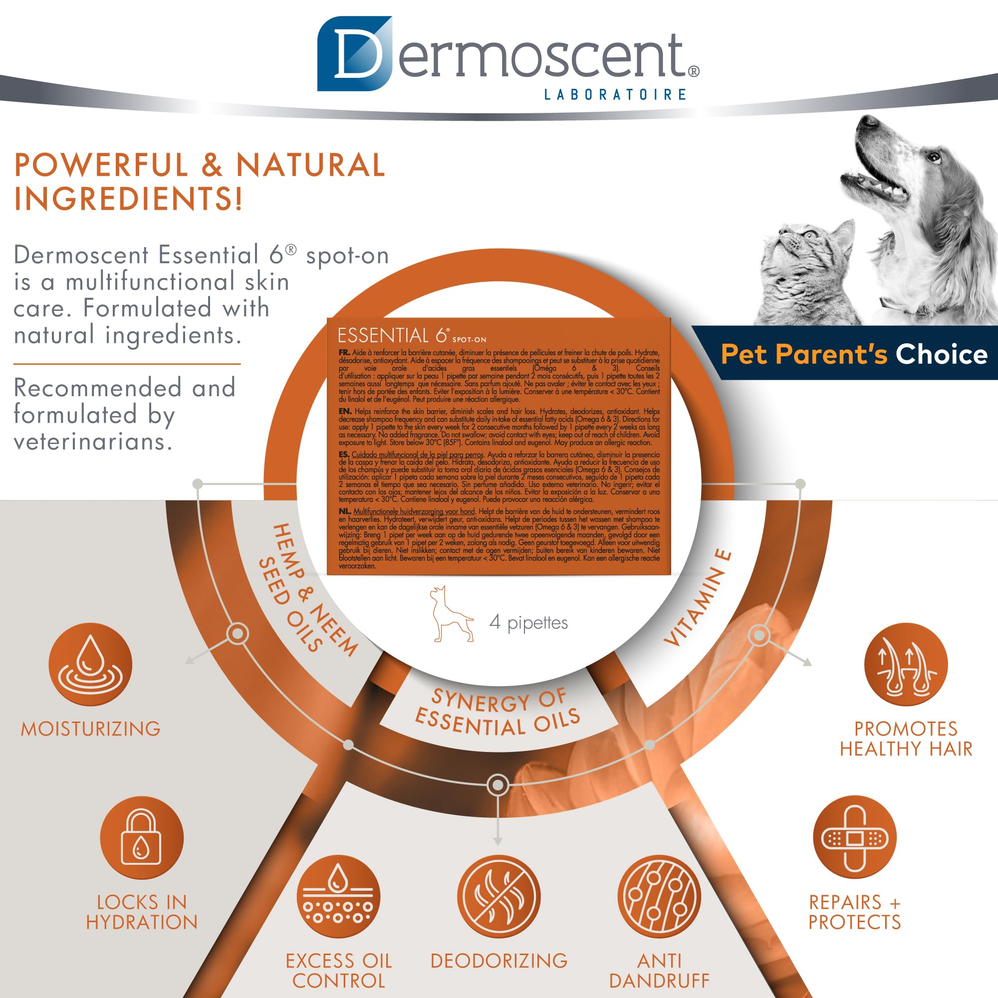 Dermoscent SpotOn easy to apply no-rinse application on the skin