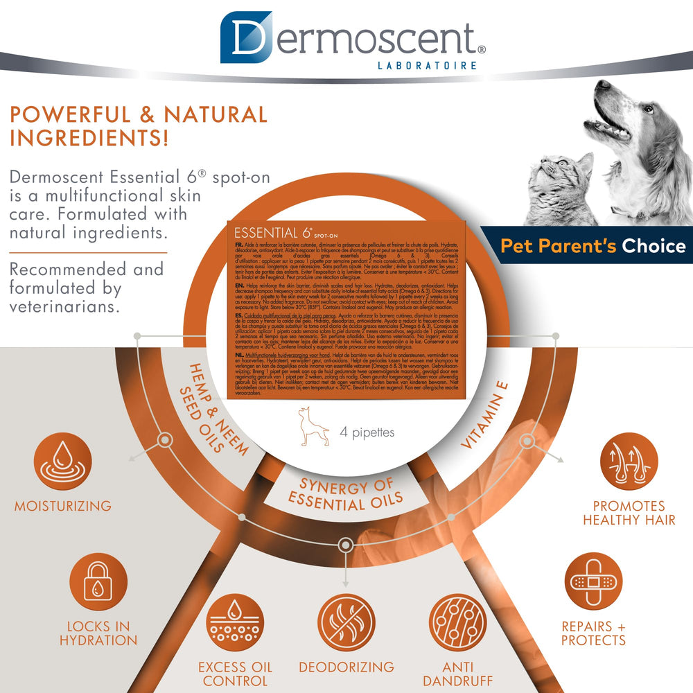 Dermoscent SpotOn easy to apply no-rinse application on the skin
