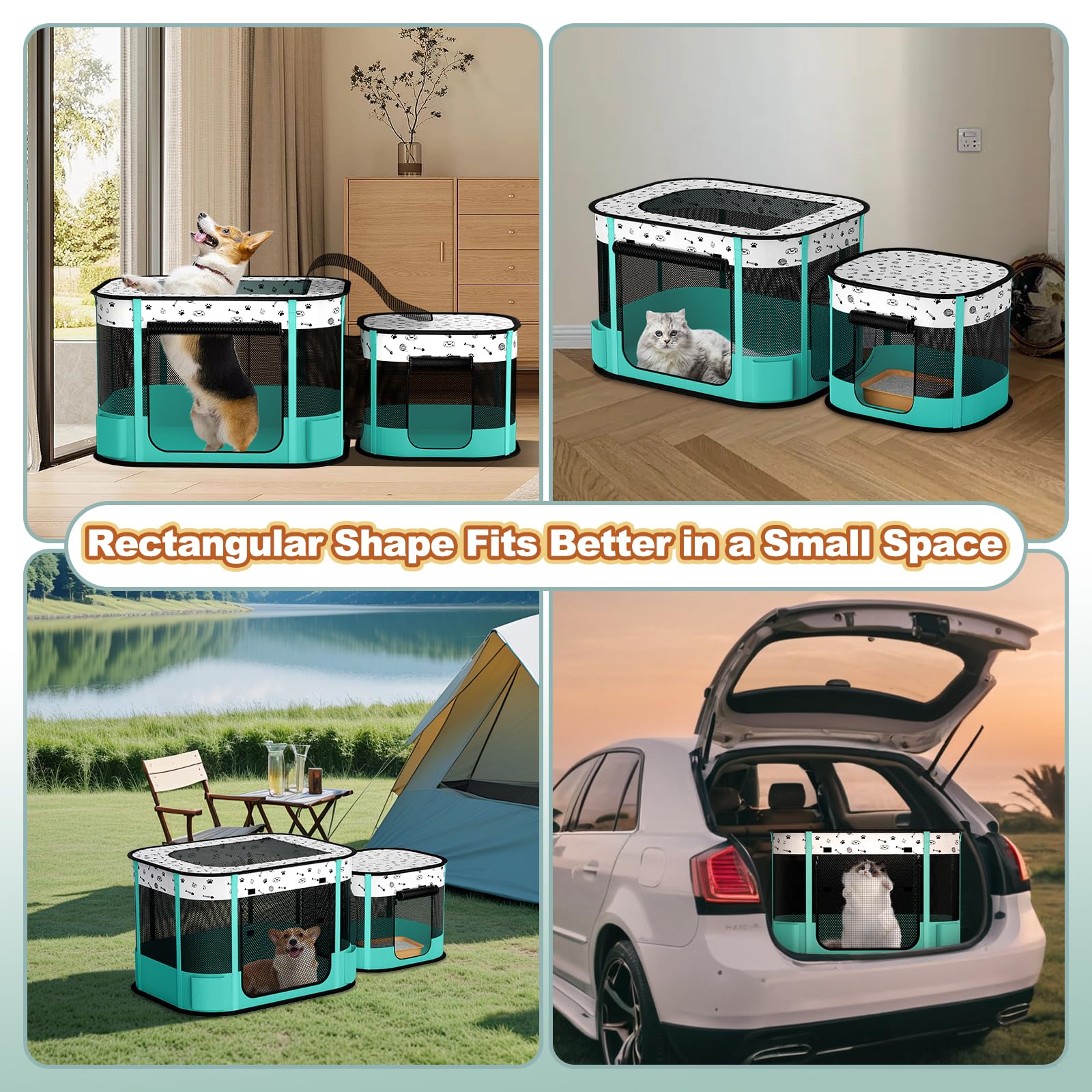 DESELL dual-area design offers independent spaces for pets.