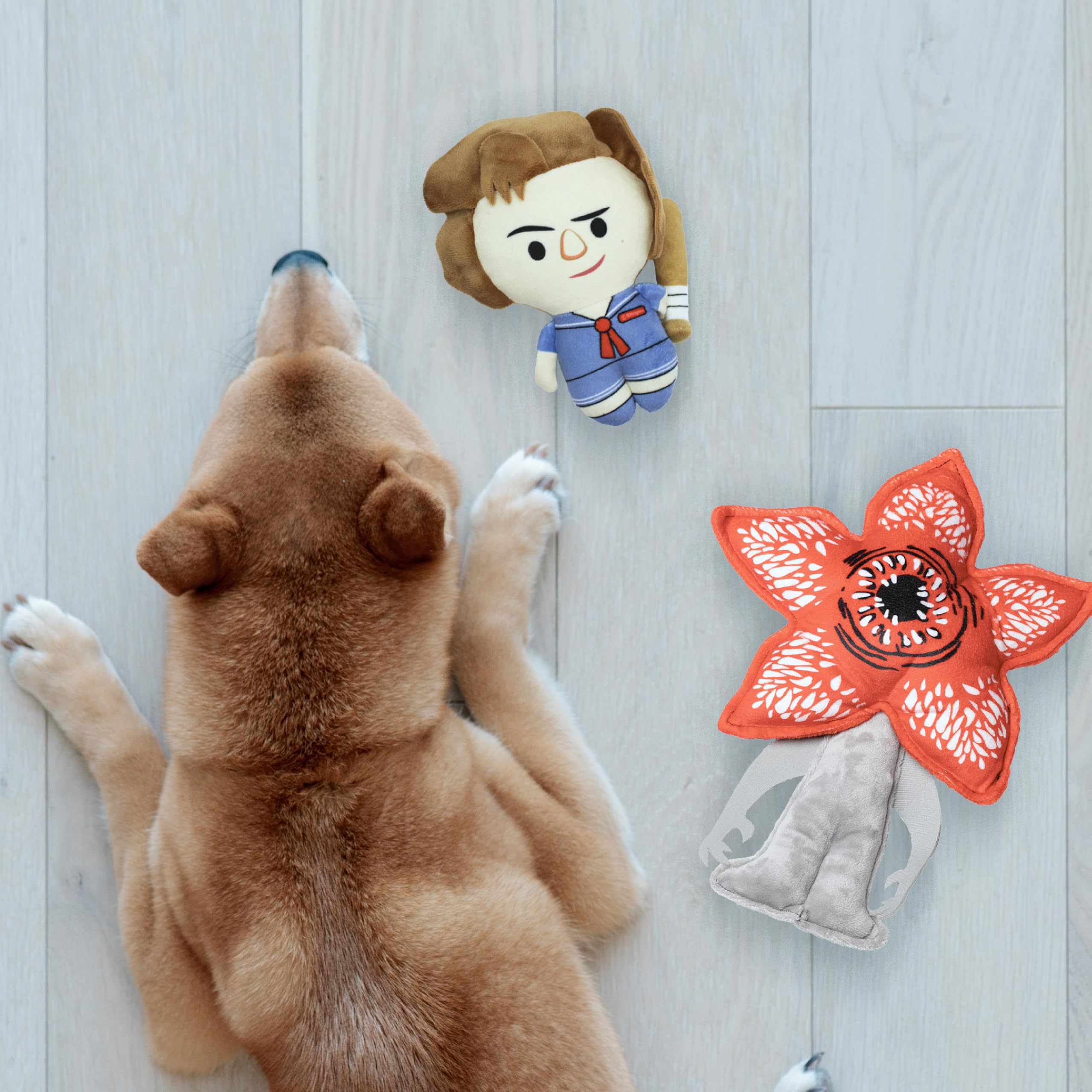 Design LAB Stranger Things 2-pack on couch, ideal for cozy pet play.