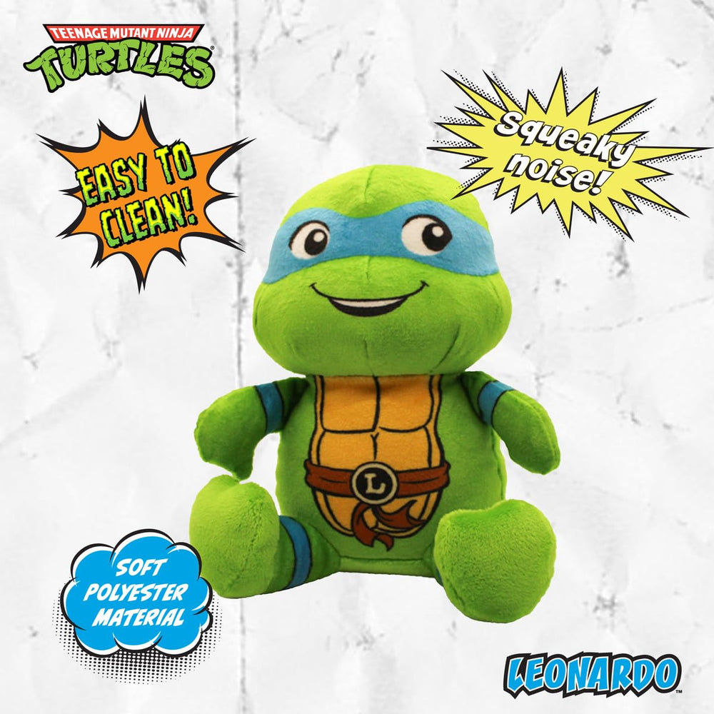 design LAB TMNT Leonardo plush dog toy safe chew and fetch