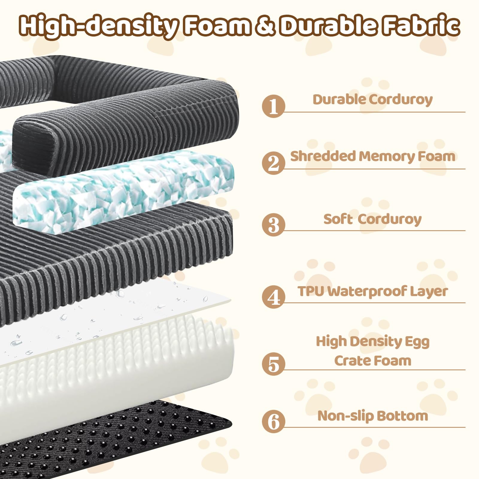 Dessports memory foam core delivers ergonomic support and restful posture