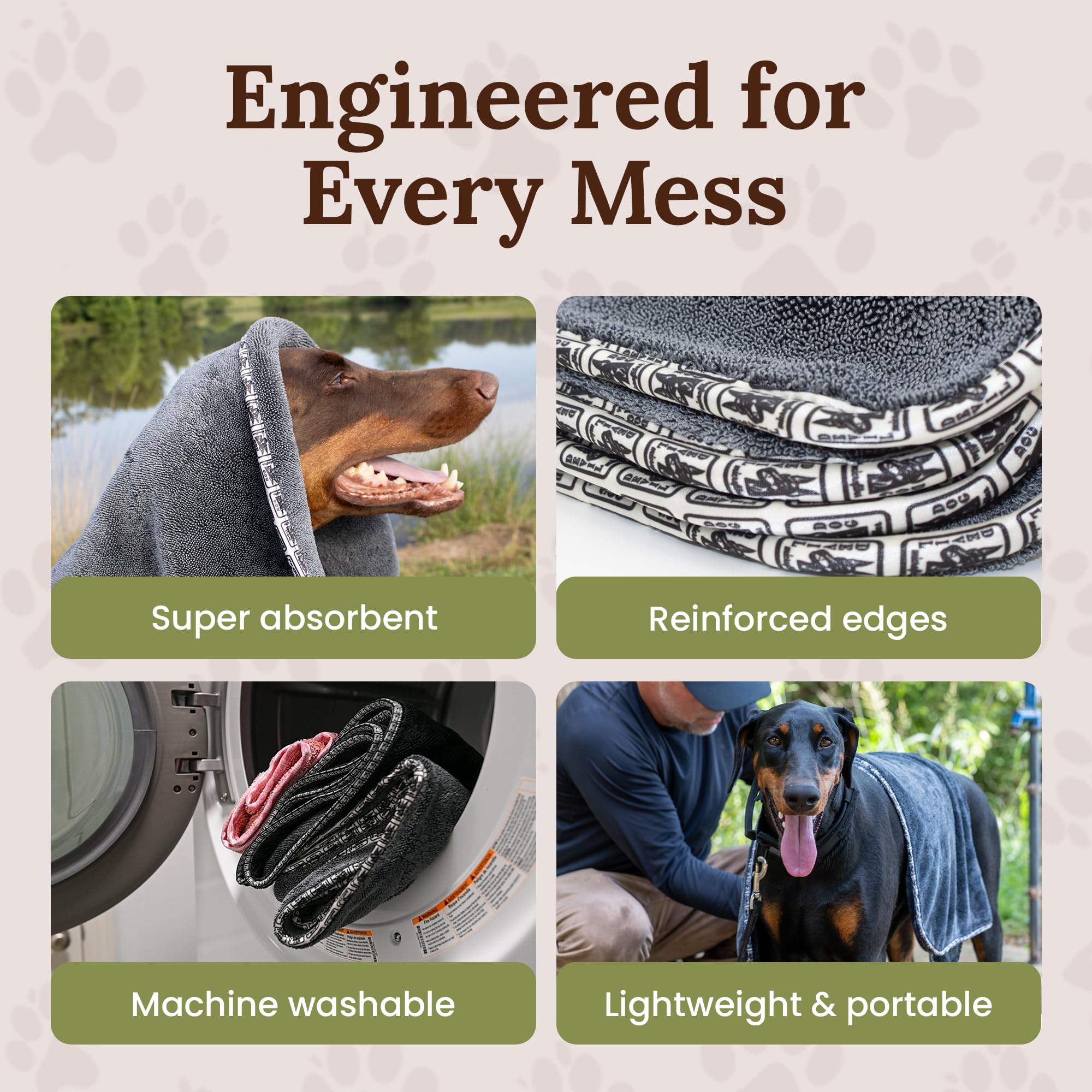 Devil Dog Microfiber edgeless design helps prevent snagging
