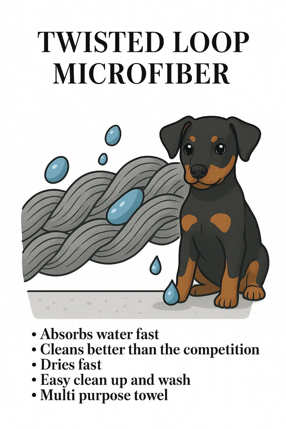 Devil Dog Microfiber reinforced edges resist fraying after many washes