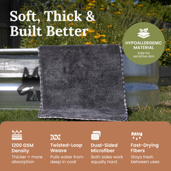 Devil Dog Microfiber towel demonstrates versatile uses for baths and travel