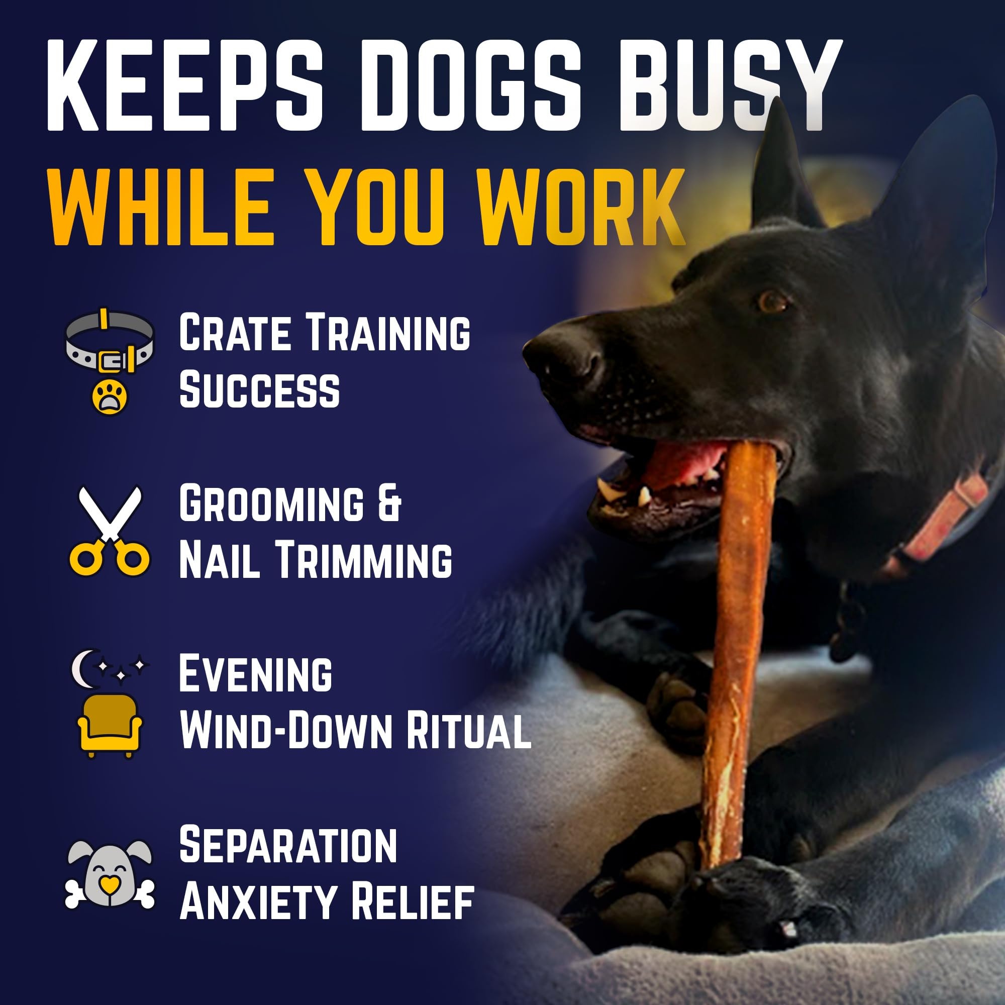 Devil Dog Pet Co natural cleaning action supports oral care.