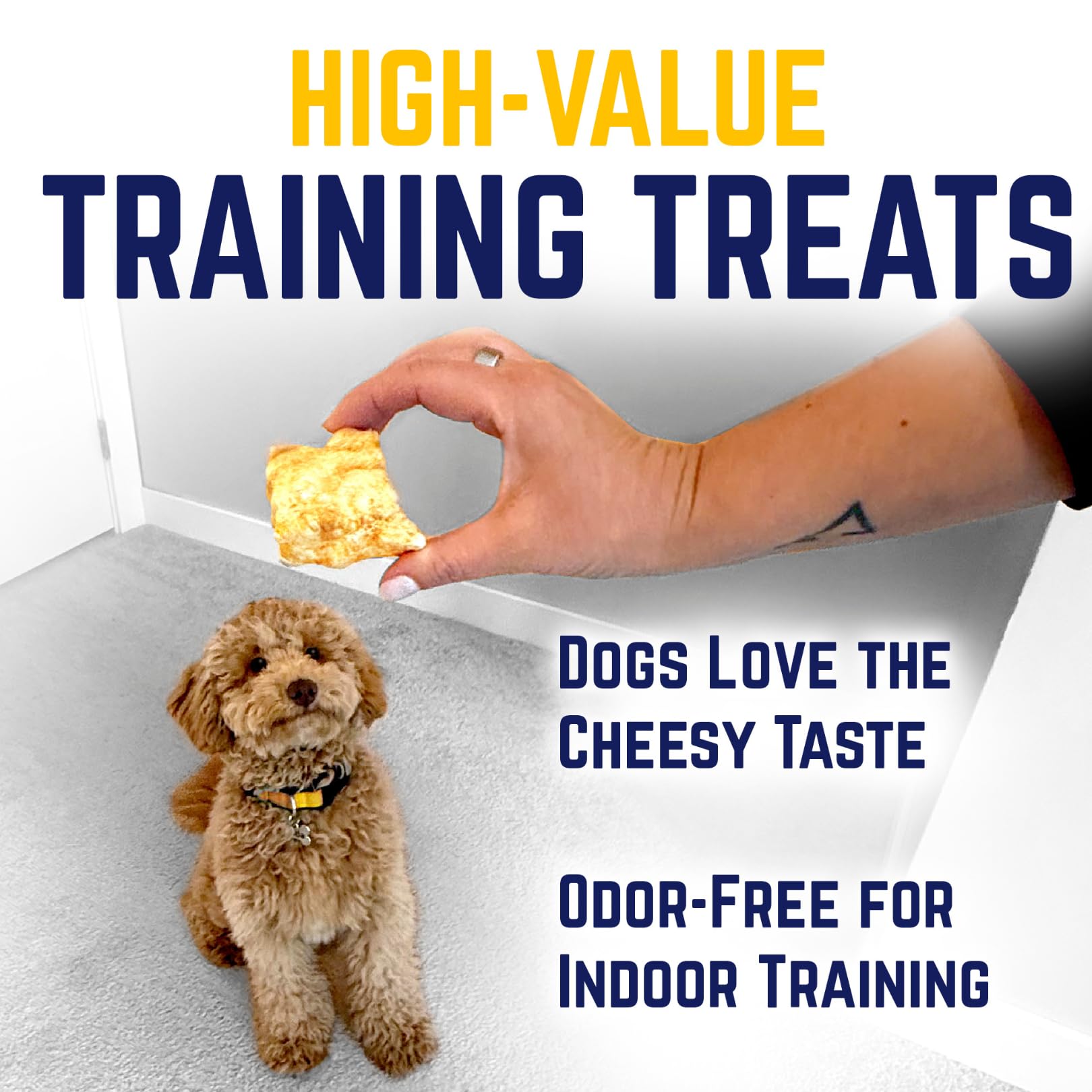 Enrich puzzle feeders with Devil Dog yak cheese puffs.