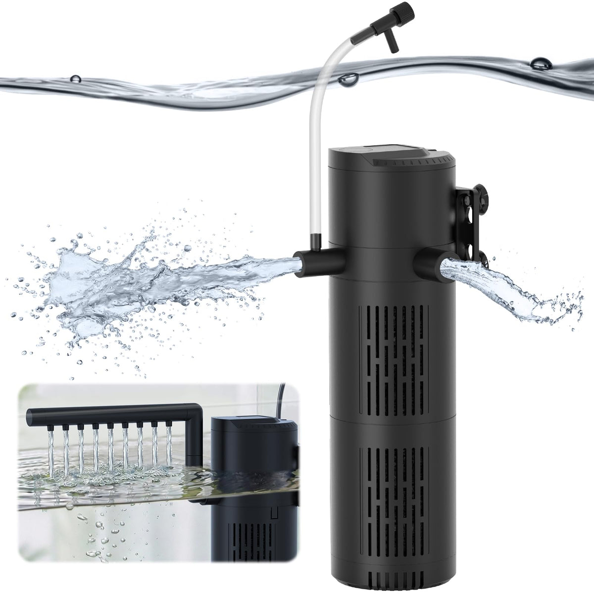 Devopet aquarium filter for 20-60 gallon tanks setup improves water clarity