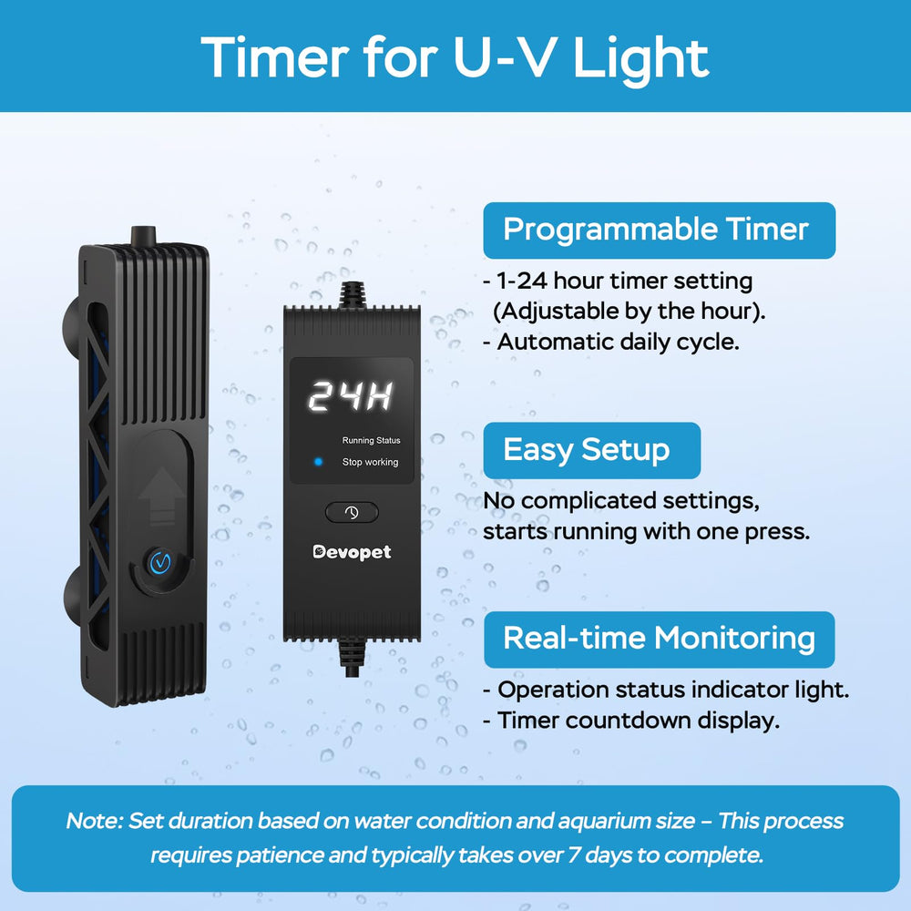 Devopet U-V Light timer control for flexible daily cycles