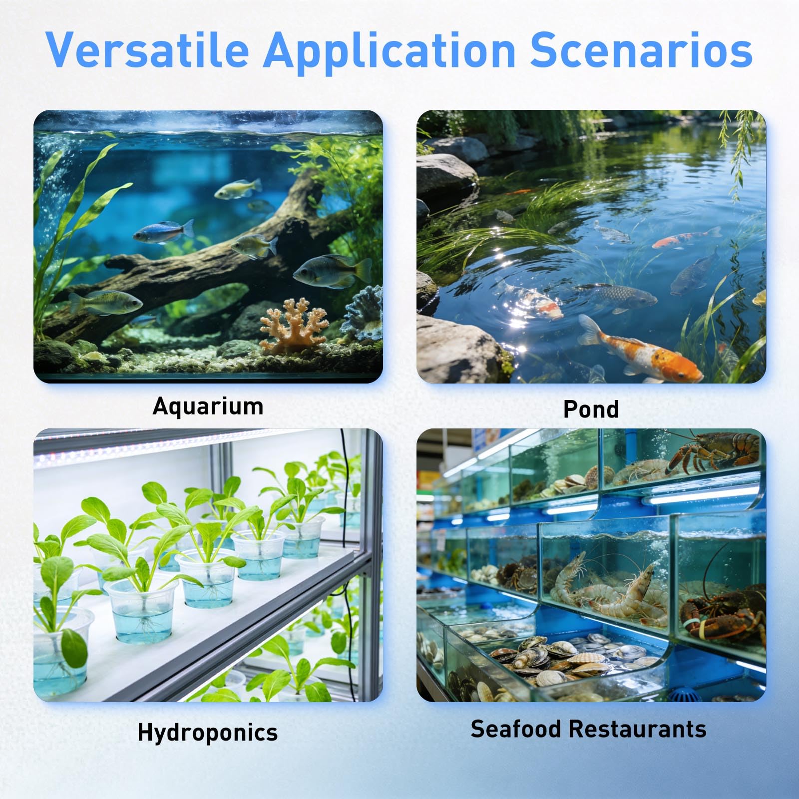 Devopet ready-to-use aeration for aquariums, ponds, and hydroponics.