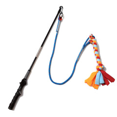 Dewonch flirt pole dog blue: dynamic outdoor chase and tug for active play