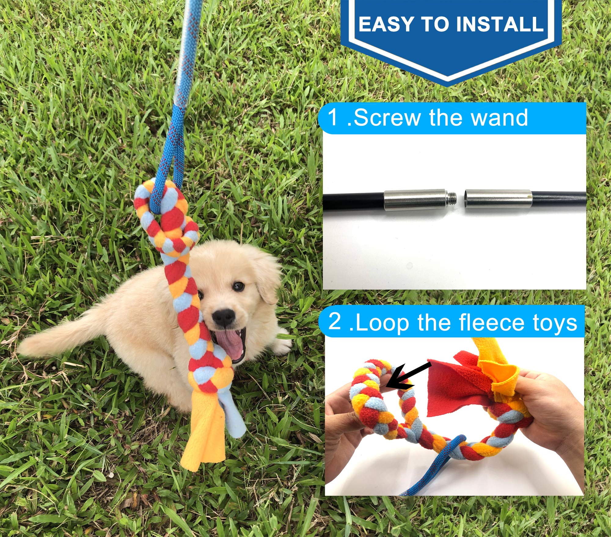 Dewonch fleece lure: soft, washable tether for safe, replaceable play