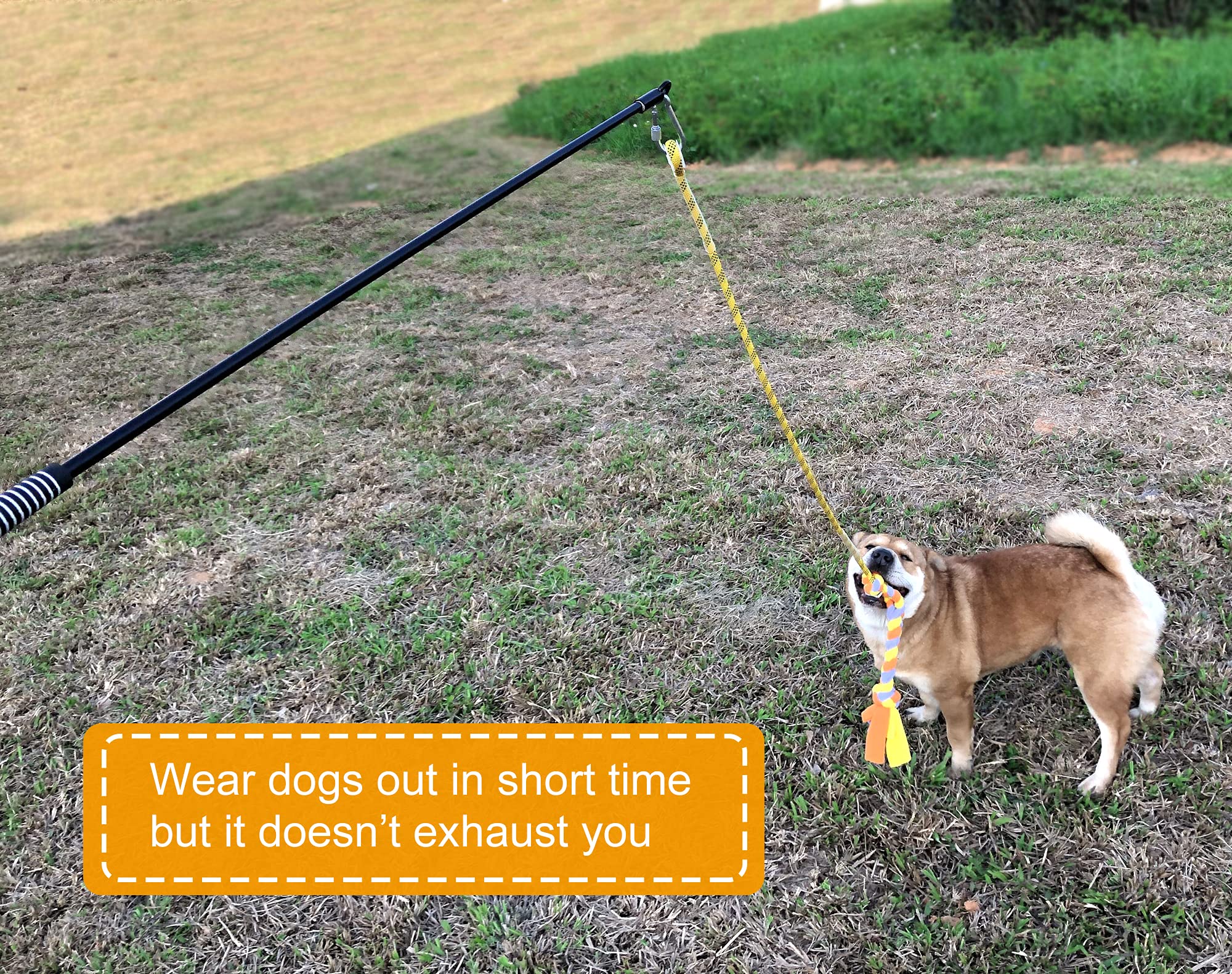 Dewonch Flirt Pole non-slip handle provides comfortable grip during extended play.