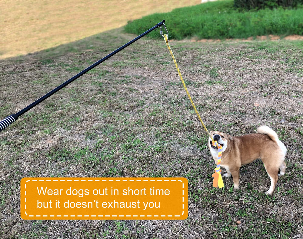 Dewonch Flirt Pole non-slip handle provides comfortable grip during extended play.