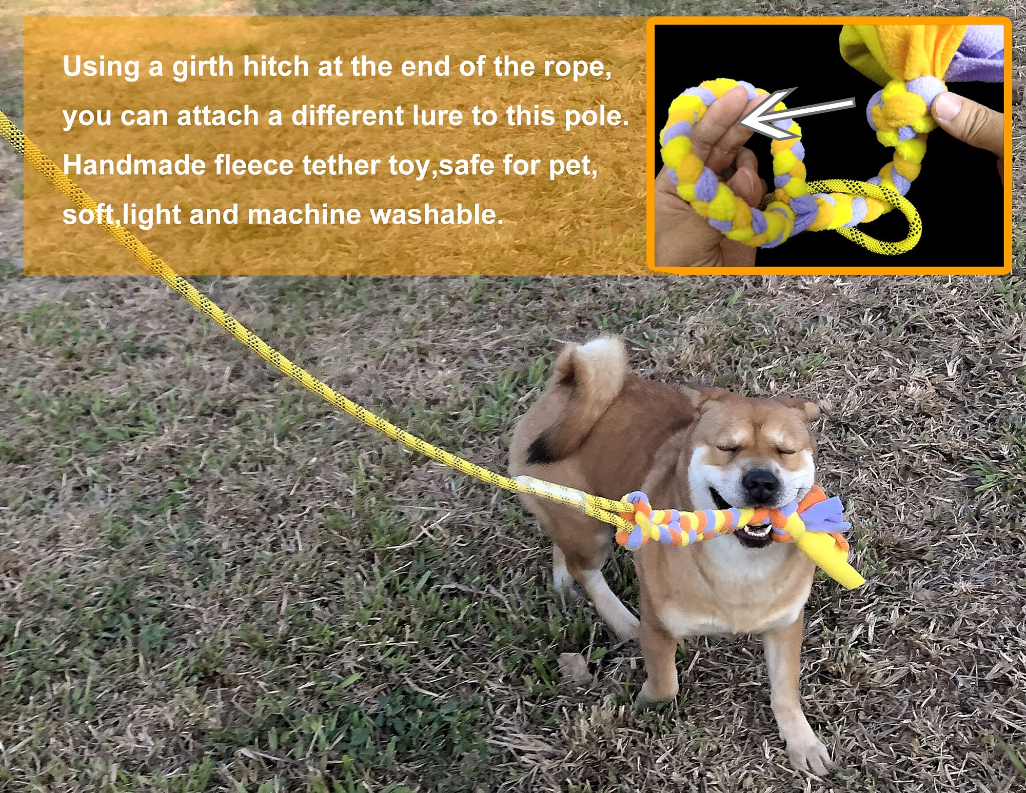Dewonch Flirt Pole ideal for indoor or outdoor training and bonding.