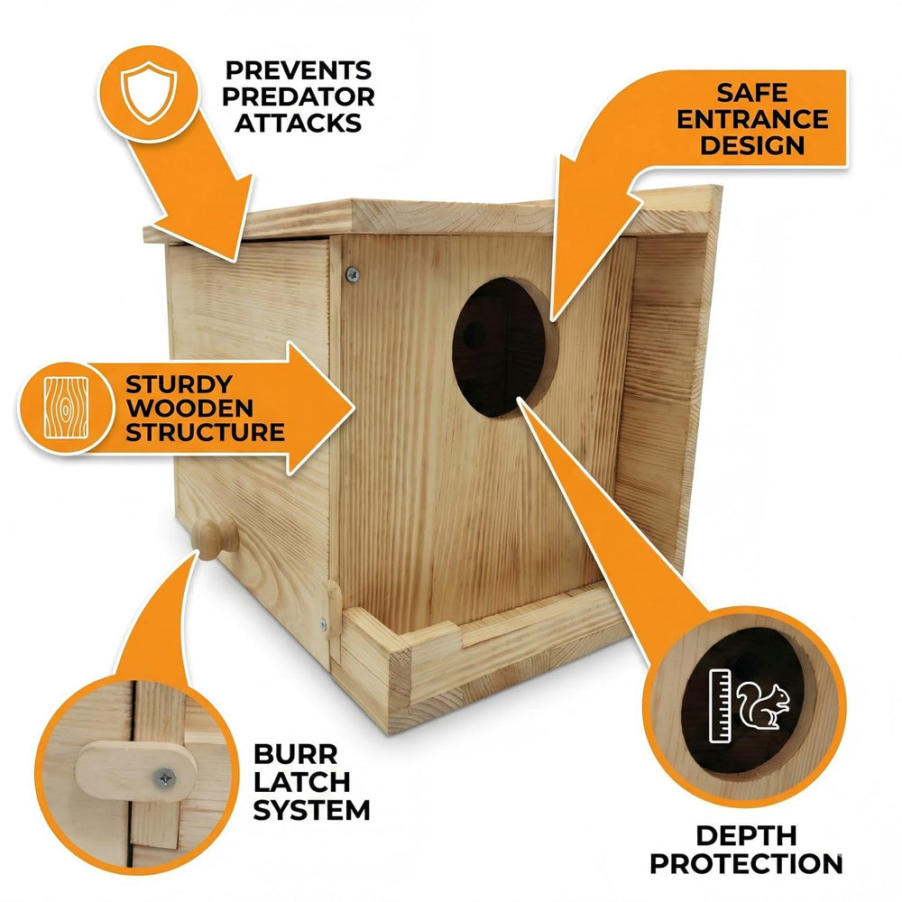 DFWRFVA anti-predator guard detail protects interior from hawks and owls.