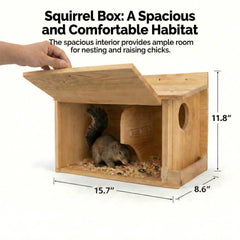 DFWRFVA squirrel feeder is integrated outside, simplifying feeding without leaving the nest.