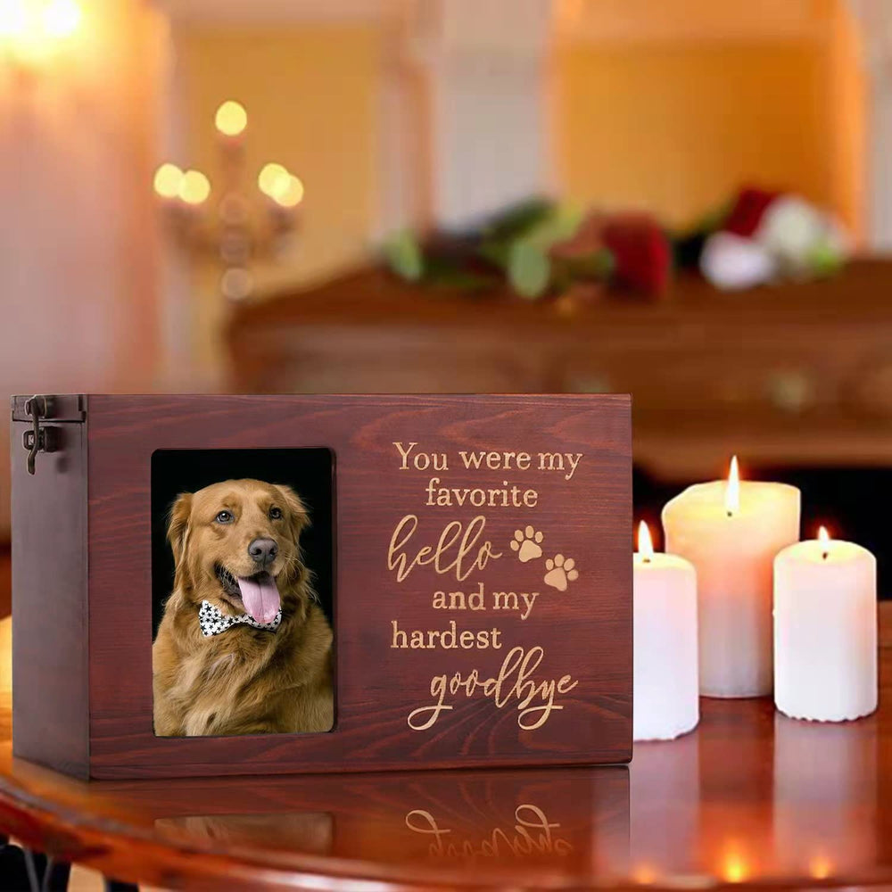 DGDCDV pet urn carved paw prints adds a personalized touch