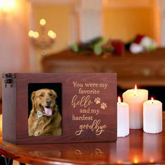 DGDCDV pet urn carved paw prints adds a personalized touch