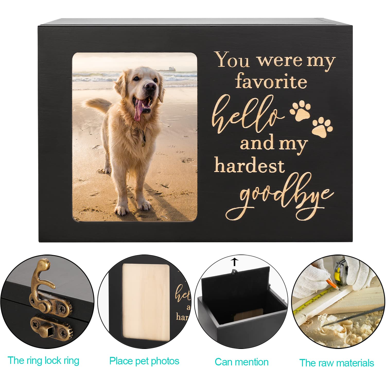 DGDCDV pet urn dimensions announce generous 140 cubic inch capacity.