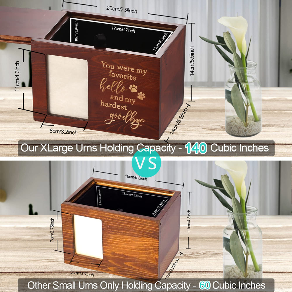 DGDCDV pet urn wood grain close up highlights natural pine