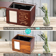 DGDCDV pet urn wood grain close up highlights natural pine