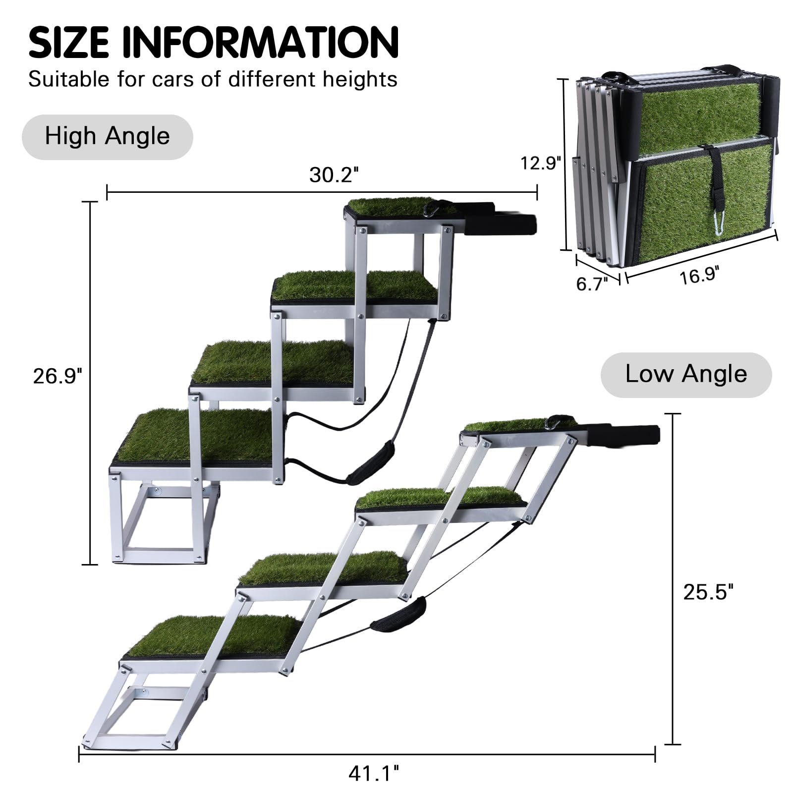 DGSL dog ramp folded compact for car storage and travel