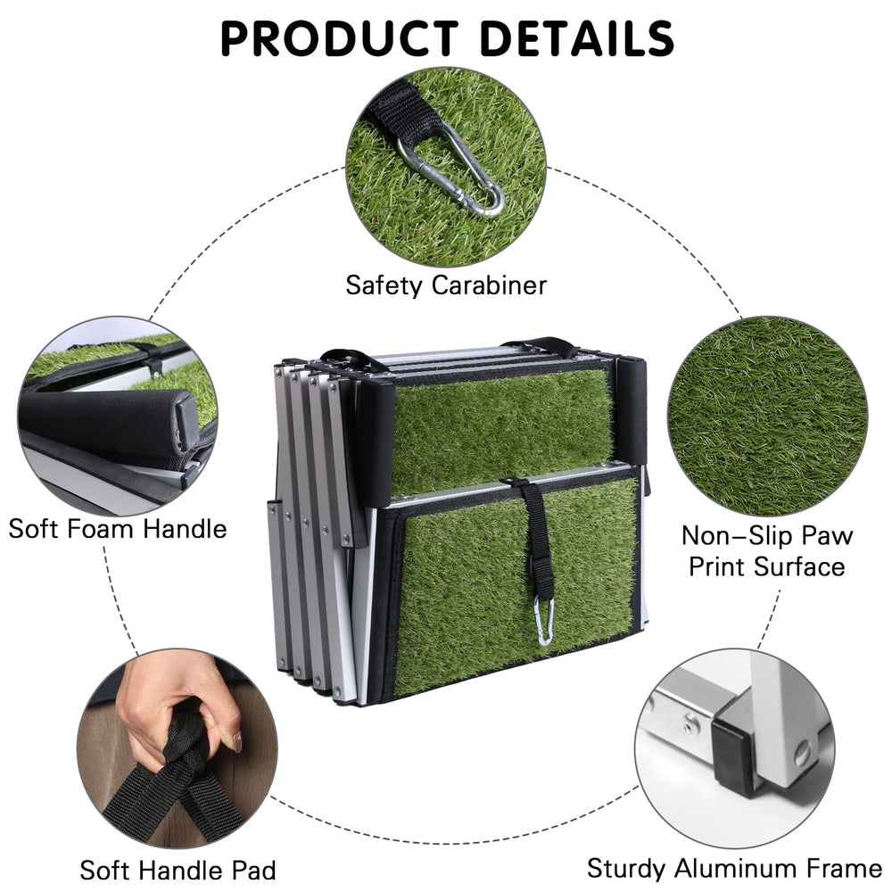 DGSL dog ramp non-slip surface keeps paws secure during climbs