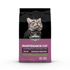 Diamond Legacy maintenance cat dry food 40lb bag front — promotes balanced nutrition for moderately active cats