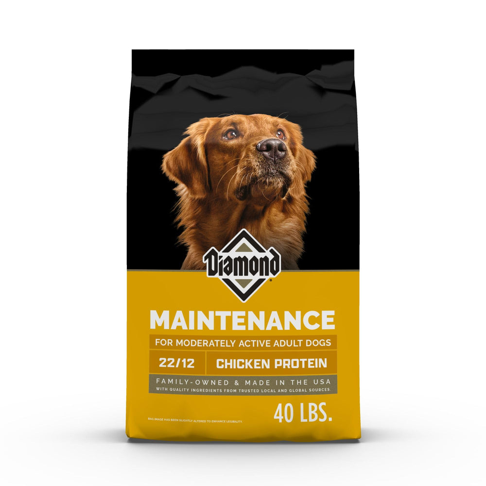 Diamond Maintenance 40 lb bag on counter for balanced daily meals.