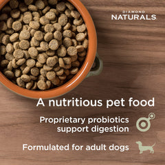 Diamond Naturals Light bag highlighting superfoods for skin, coat, and wellness
