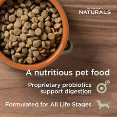 Diamond Naturals real salmon ingredient label highlights premium protein