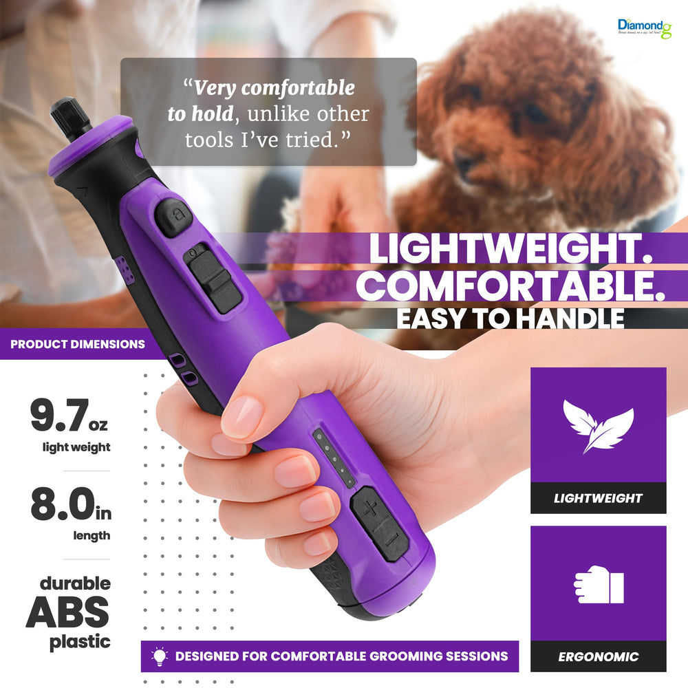 Diamondg 4-hour runtime supports longer grooming without recharging.