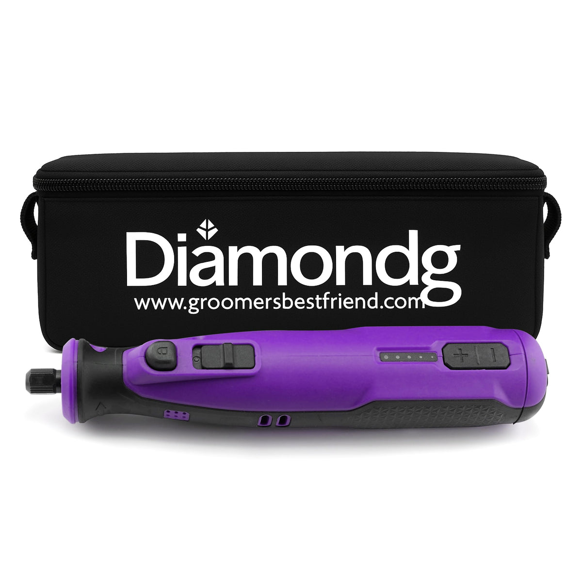 Diamondg cordless dog nail grinder with compact design for home grooming.