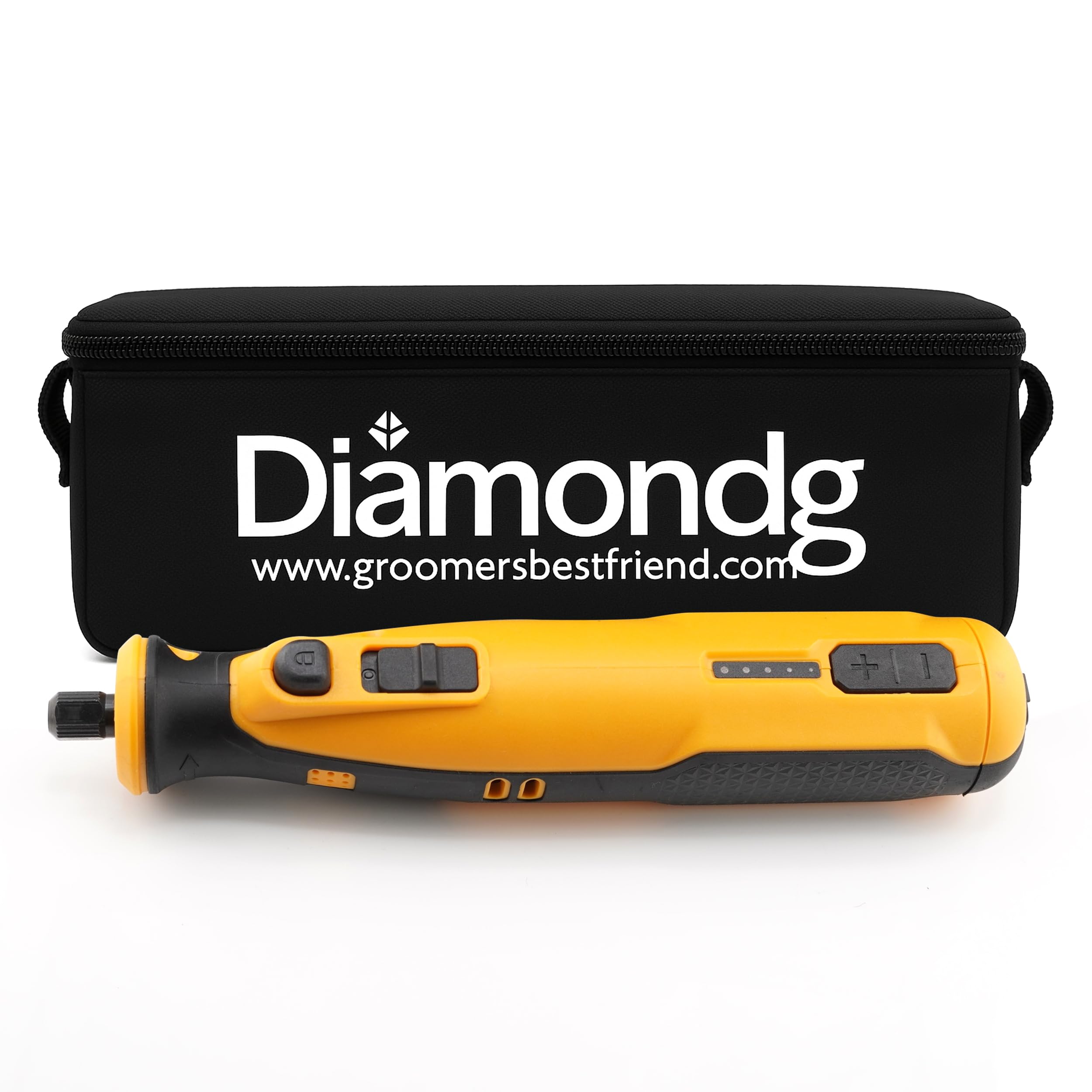 Diamondg cordless dog nail grinder with LED tip enables precise, safe trimming.