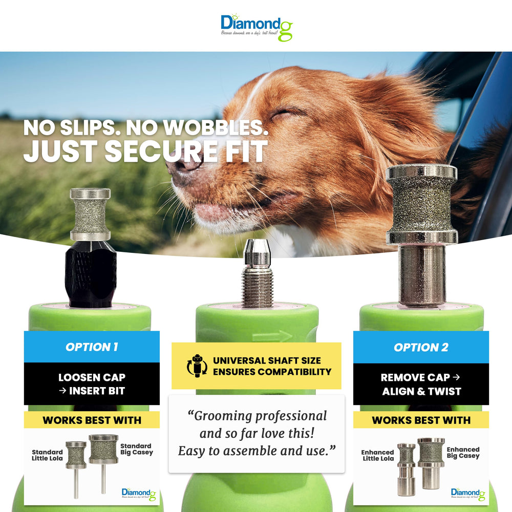 Diamondg travel bag included for grooming anywhere