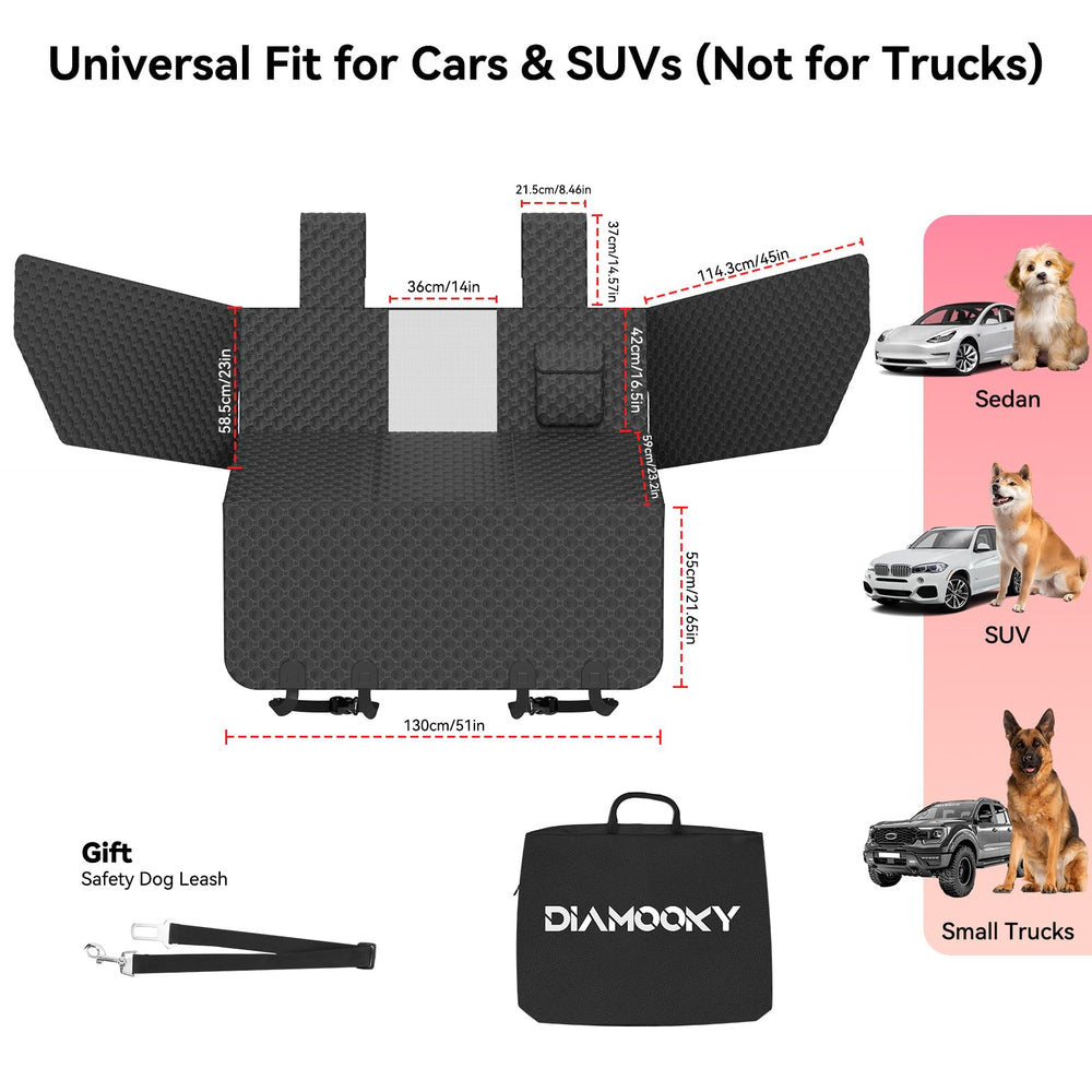 DIAMOOKY included dog leash for secure travel with your pet