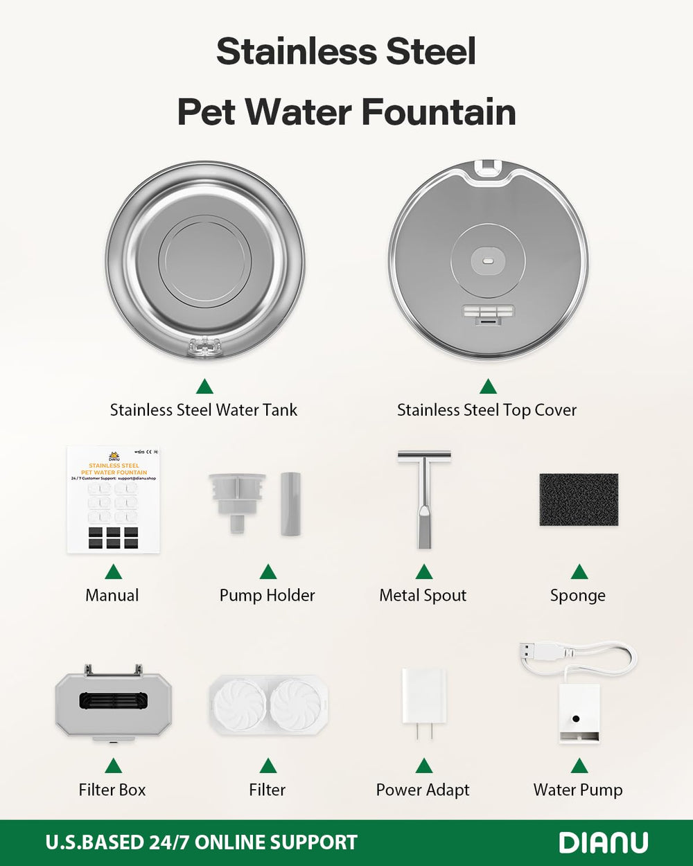 DIANU indoor cat fountain ideal for quiet households