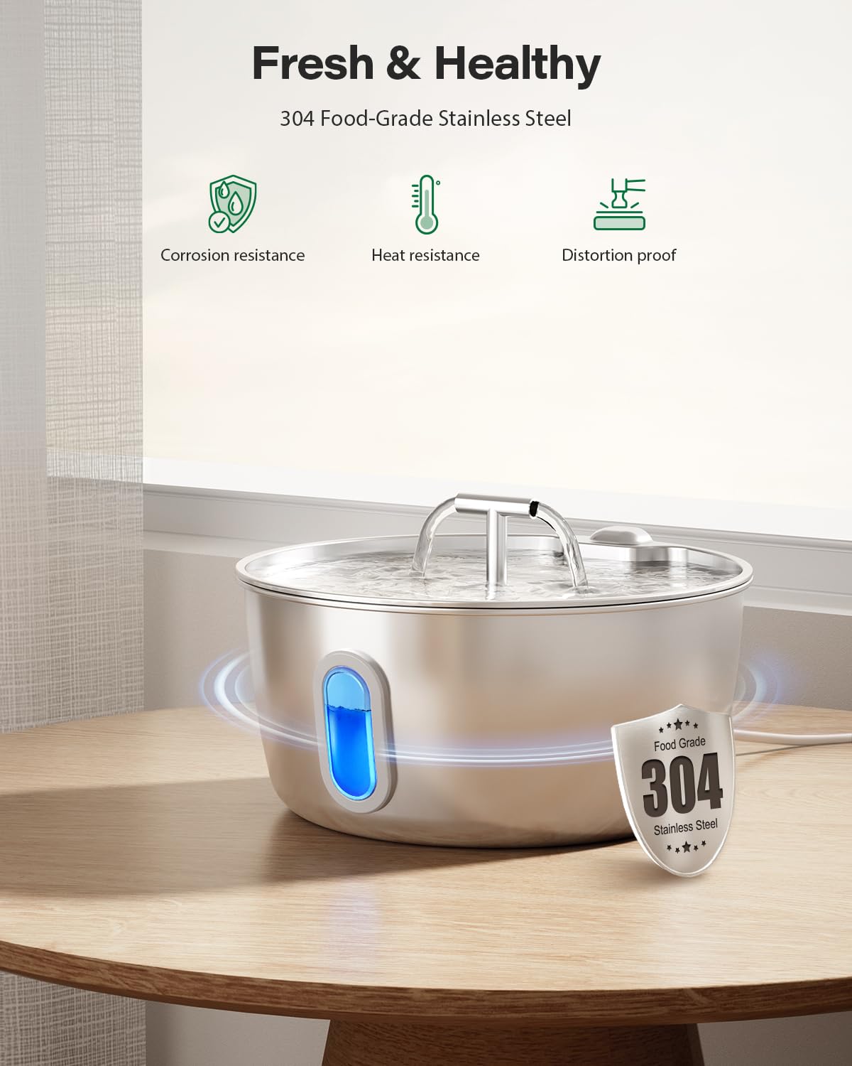 DIANU water level window helps you check hydration needs quickly.