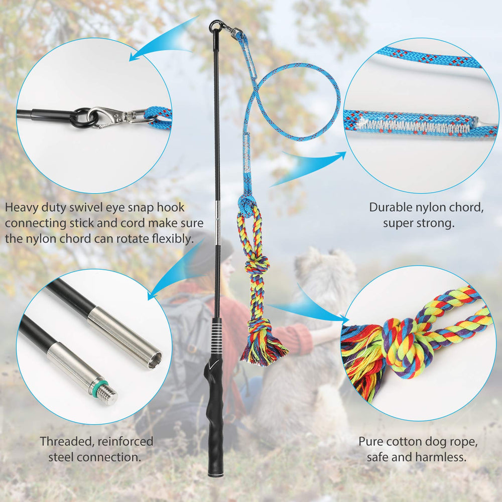 DIBBATU Flirt Pole non-slip grip ensures comfortable handling during workouts.