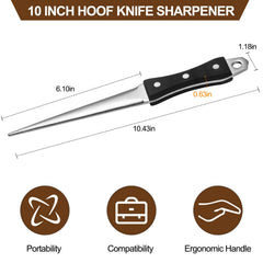 DICAFU 10-inch hoof knife sharpener aids durable edge restoration for professional farriers.