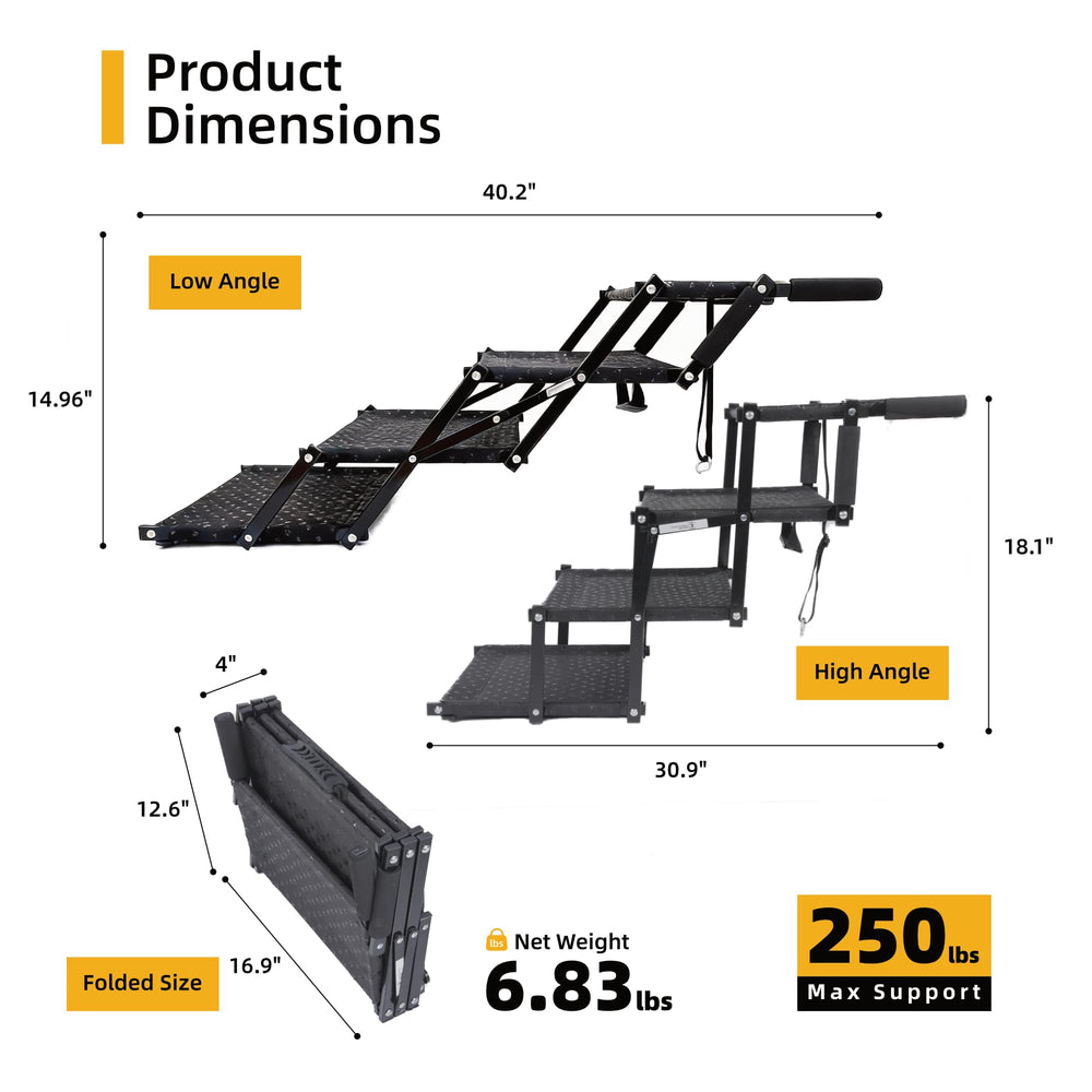 Dicprms adjustable height adapts to car, SUV, truck, bed, or sofa.