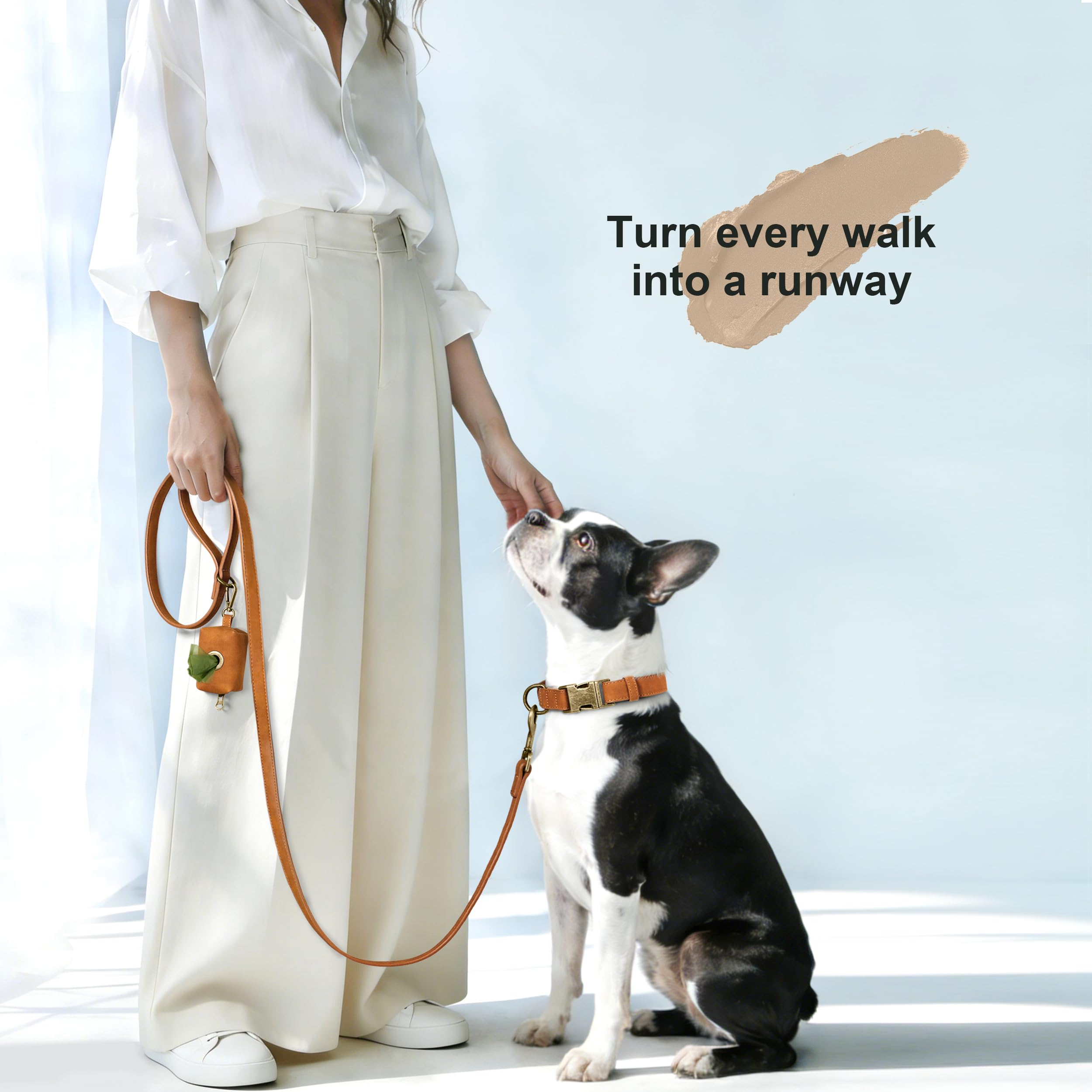 Didog easy-clean PU collar, wipe-clean surface resists dirt during outdoor adventures.